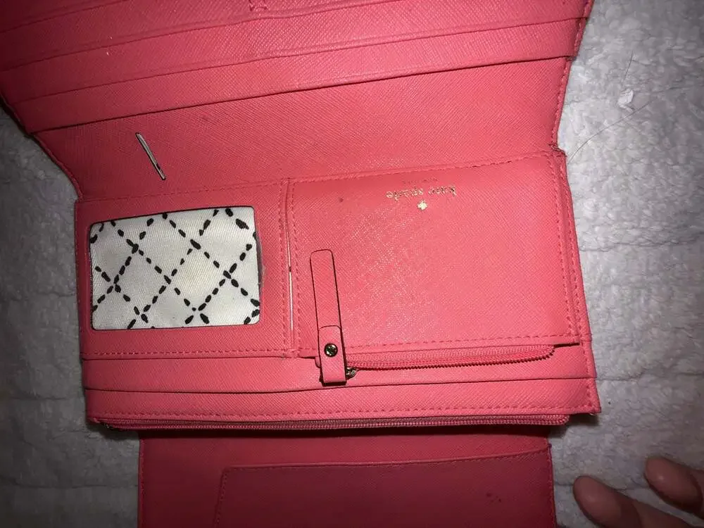 Kate Spade New York Saffiano Leather Long Fold-Over Clutch Wallet